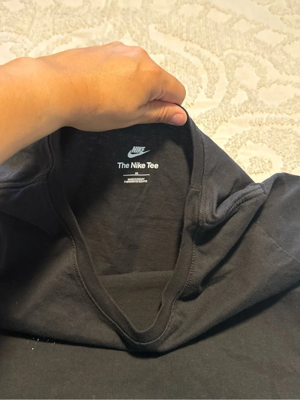 Nike Black Tee with Silver Speckled Swoosh
